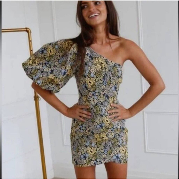 Atoir Dare To Love Cameo Bloom Floral One Shoulder Dress Small NEW NWT - Picture 1 of 14